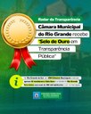 Câmara Municipal do Rio Grande recebe Selo Ouro em Transparência Pública